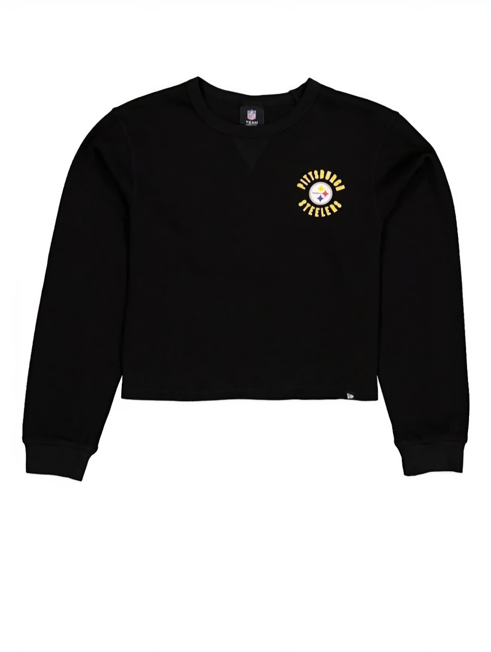 Black Womens Cropped Thermal Pittsburgh Steelers L NWT